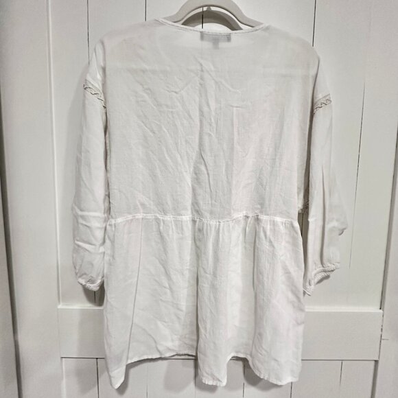 Sanctuary White Embroidered Boho Peasant Top – Size Small - Picture 3 of 3
